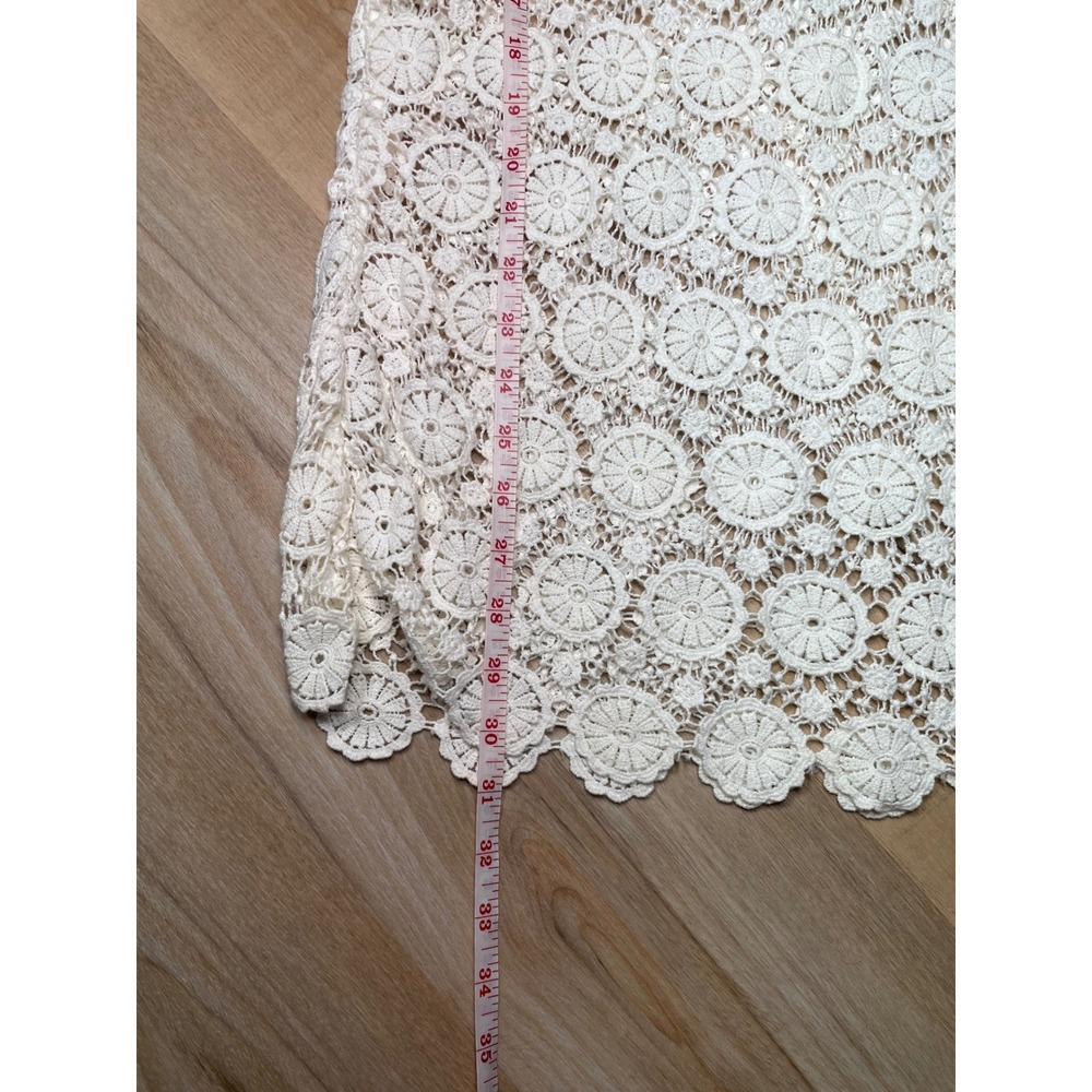 Victoria's Secret Ivory Crochet Lace Swim Cover Up Dress Lace Up Back Small - Picture 7 of 8